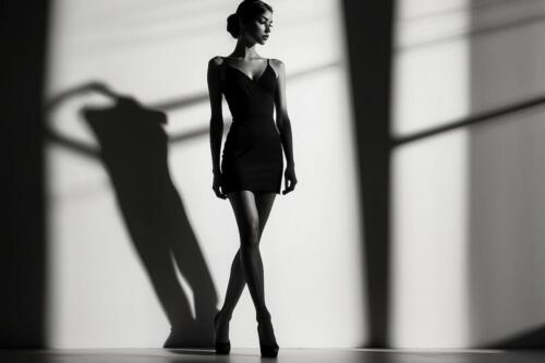 Gorgeous woman shadow noir